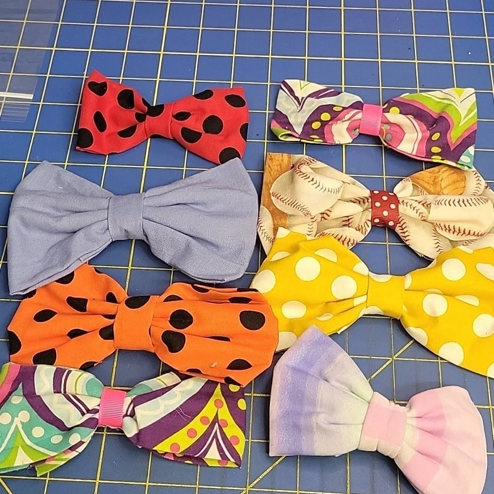 Bundle of 8 Fabric Hair Bows